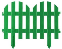 Забор декоративный GRINDA &quot;ПАЛИСАДНИК&quot;, 28x300см, зеленый 422205-G