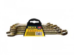 Набор ключей комбинированных 8-17мм, желтый цинк, 6шт DEXX 27017-H6 27017-H6