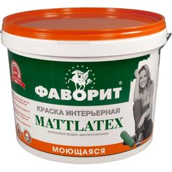 Краска интерьерная ФАВОРИТ ВДАК-20ИС Mattlatex влагостойкая супербелая, 3 кг