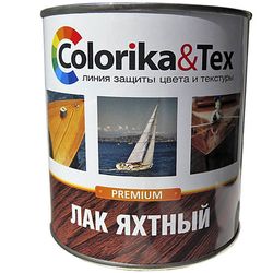 Лак яхтный алкидно-уретановый 0,8 л глянцевый Colorika&amp;Tex, 6шт/уп