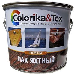 Лак яхтный алкидно-уретановый 2,7 л глянцевый &quot;Colorika&amp;Tex&quot;, 4шт/уп